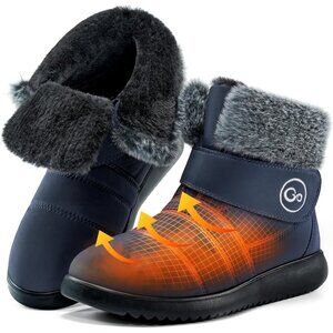 Womens Blue Winter Snow Boots Comfortable Warm Waterproof Non Slip